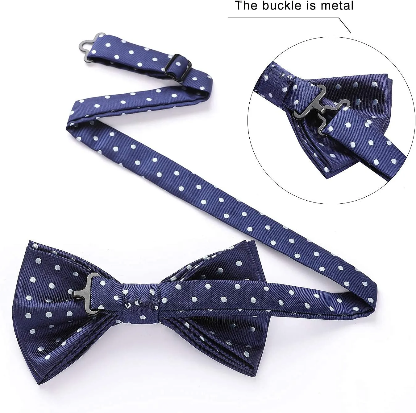 HISDERN Bow Ties for Men Pre-Tie Bow Tie and Pocket Square Set Bowtie Formal Tuxedo Wedding Bowties Handkerchief Set