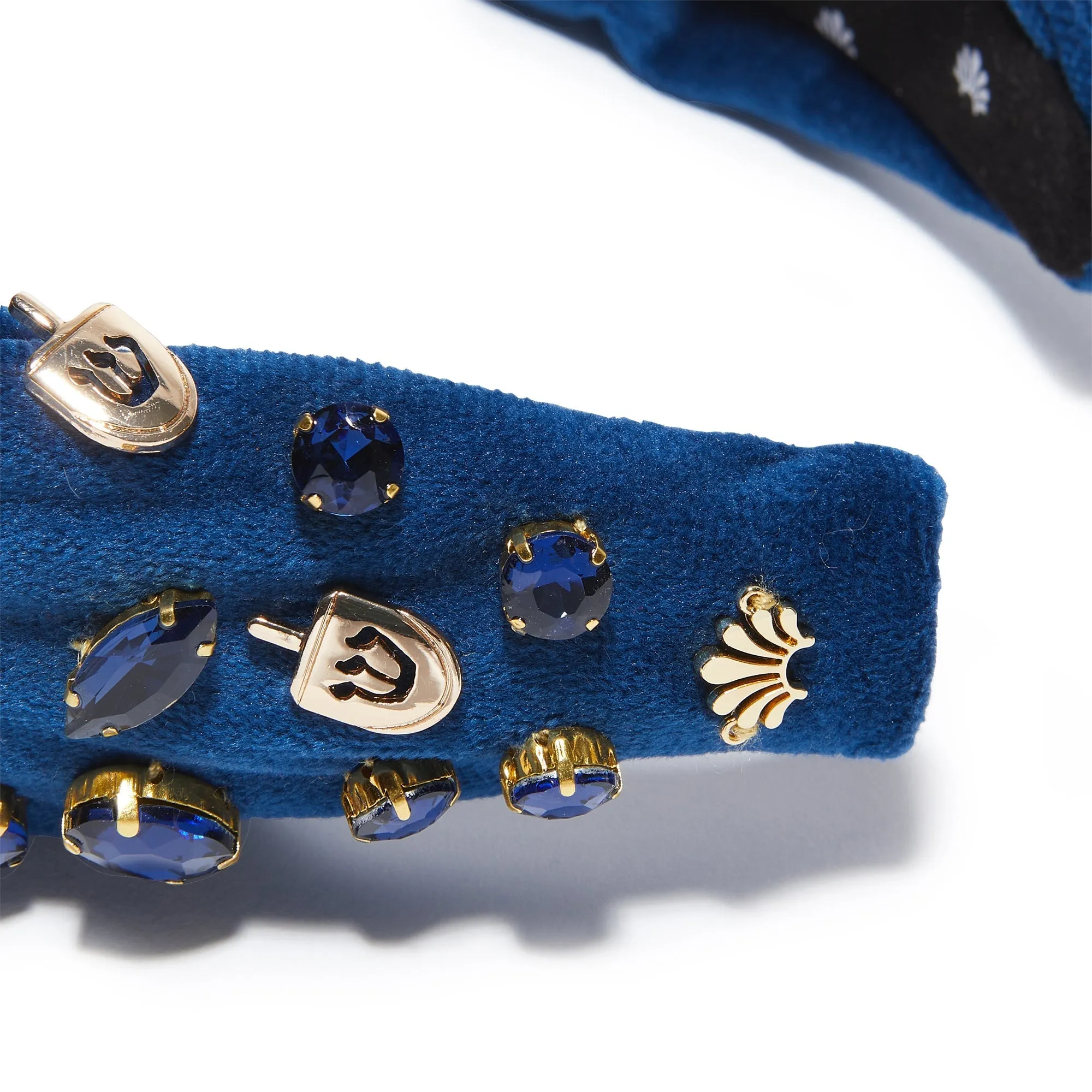 INDIGO CRYSTAL DREIDEL KNOTTED HEADBAND