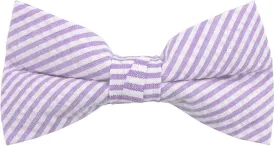 Jacob Alexander Men's Seersucker Striped Pattern Pre-tied Clip-On Bow Tie