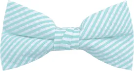 Jacob Alexander Men's Seersucker Striped Pattern Pre-tied Clip-On Bow Tie