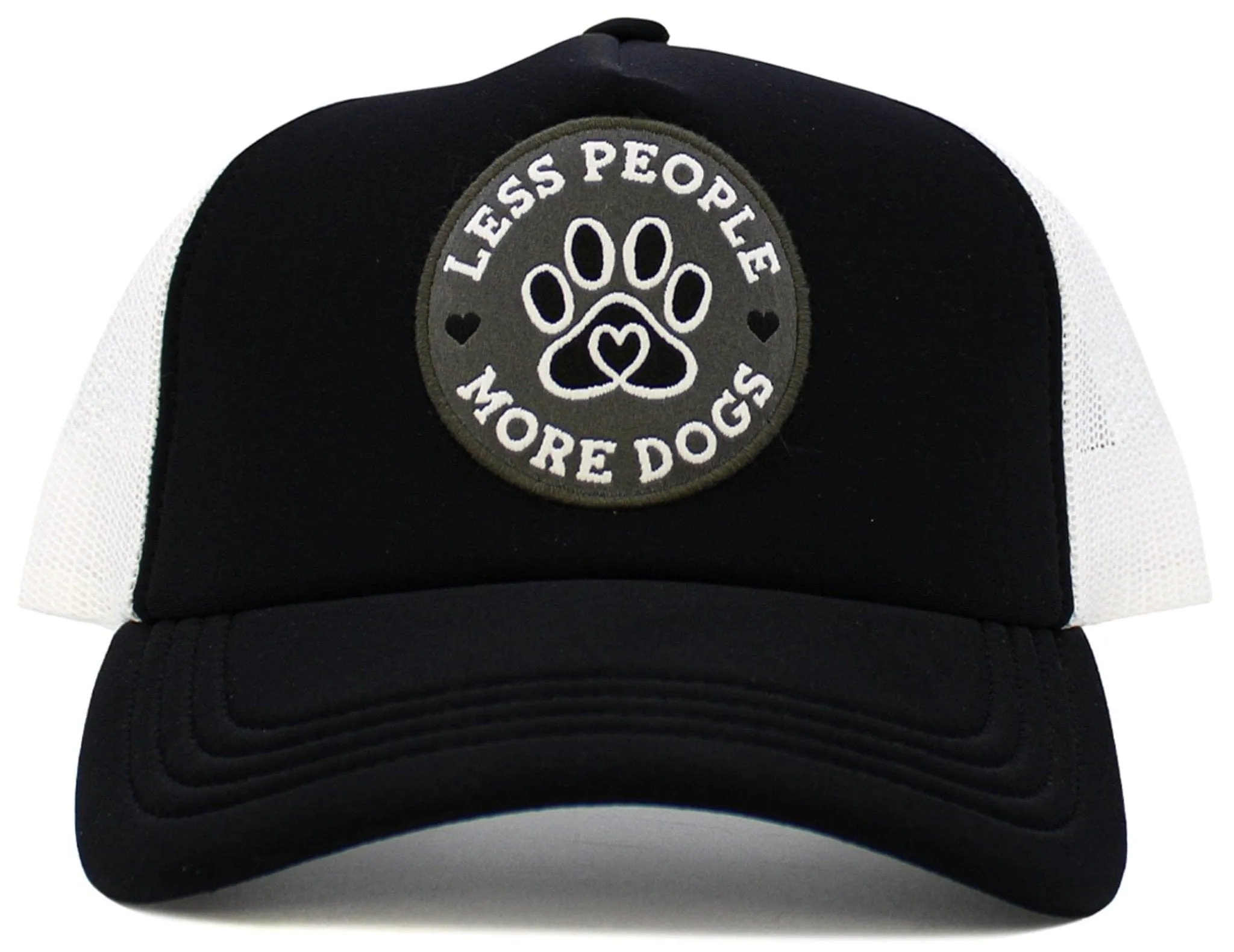KBV1580 Less People More Dogs Meshback Trucker Cap