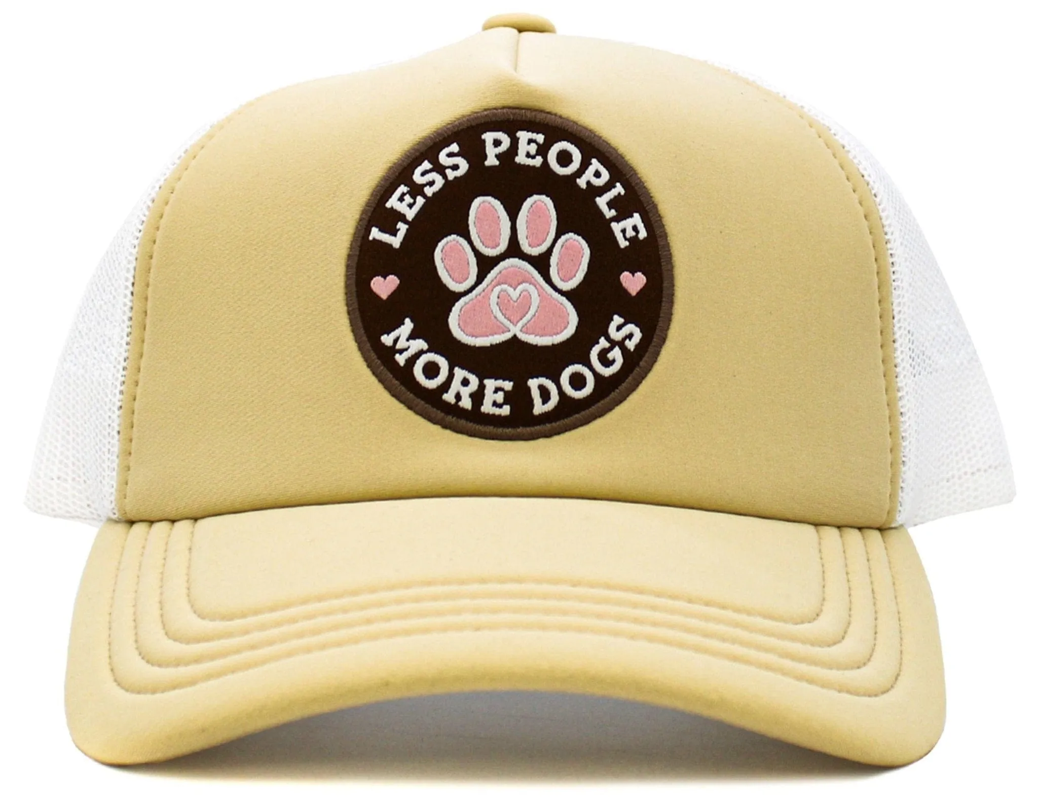 KBV1580 Less People More Dogs Meshback Trucker Cap