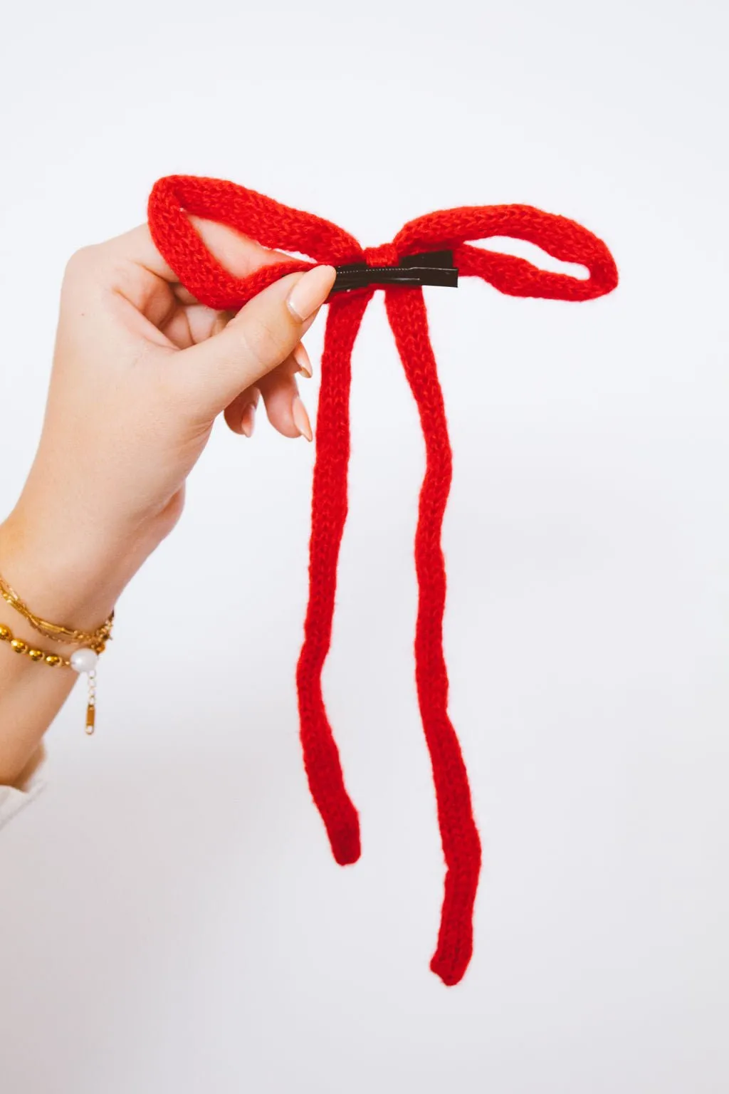Knit Long Bow Clip