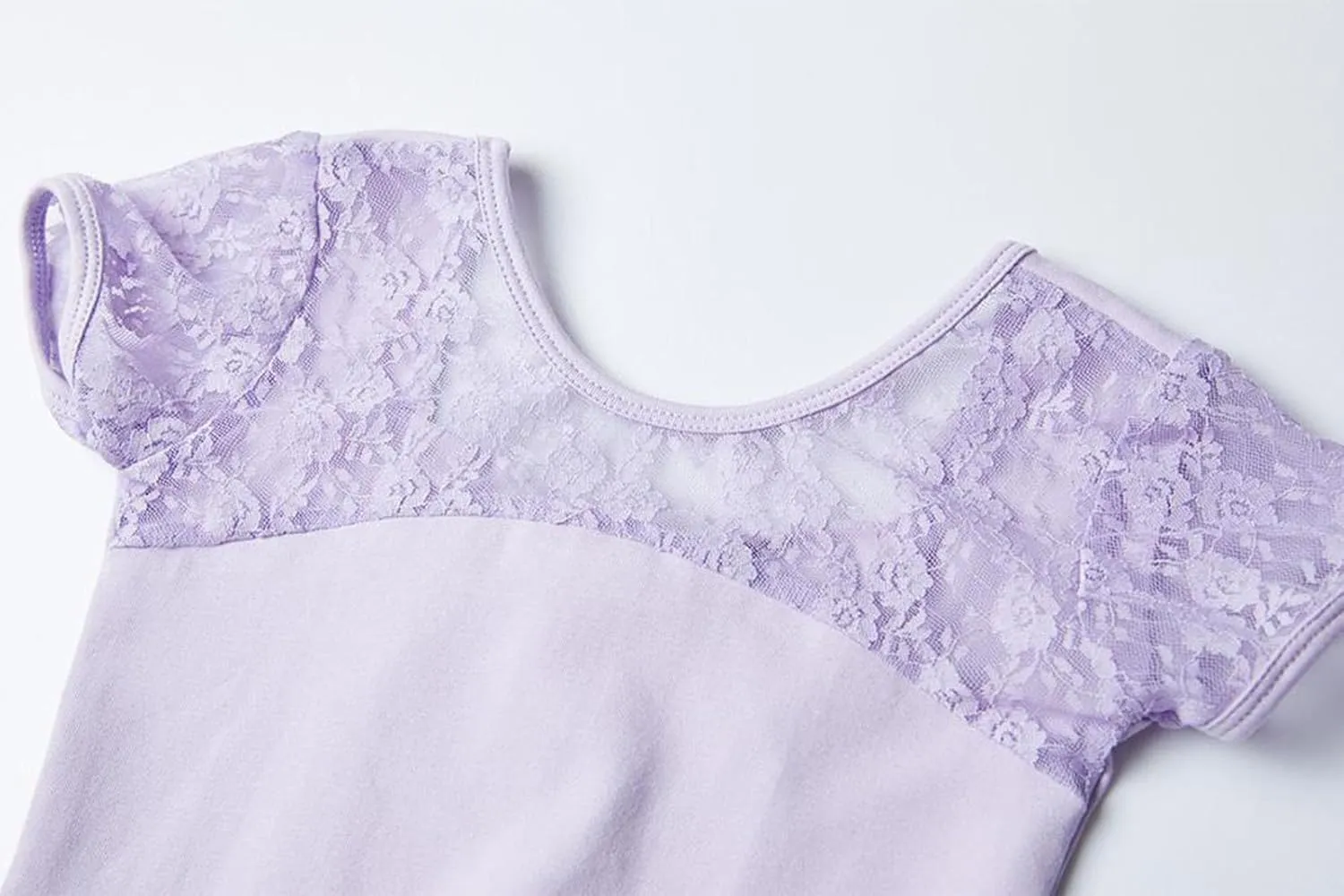 MdnMd Girls Ballet Dance Neck Lace Leotard for Toddler Gymnastic with Bow Back Cap Sleeve