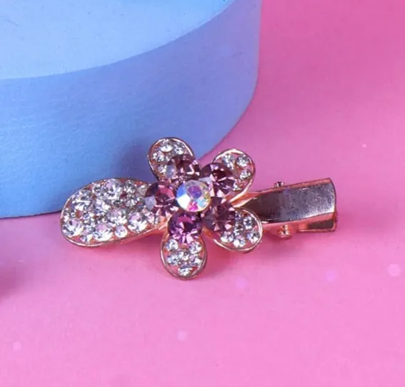 Metallic Floral Hair Clip