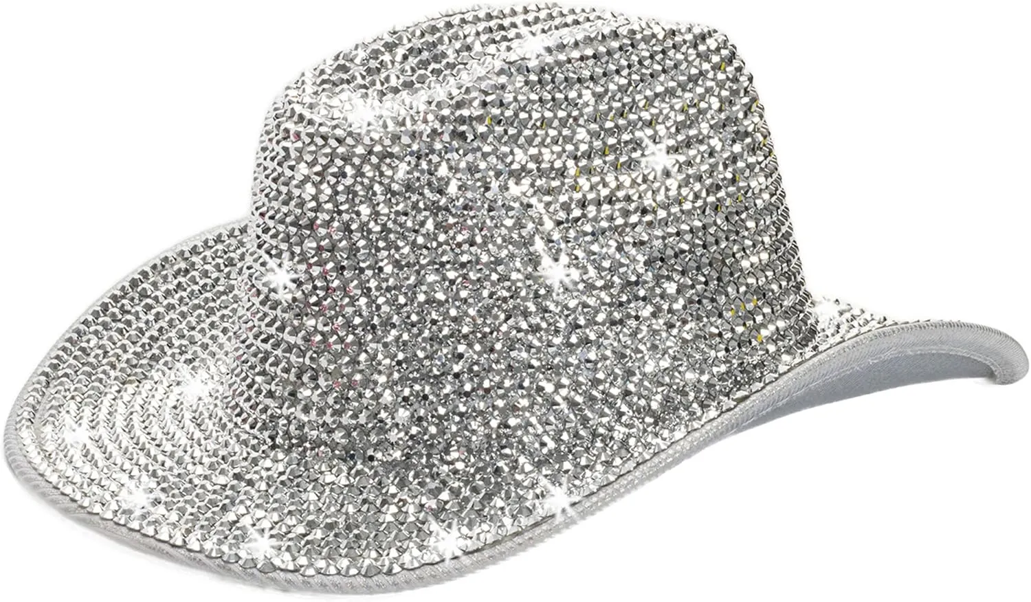 Neon Holographic Western Cowboy Hat for Womens - Glitter Cowgirl Hat for Disco Parties and Costumes