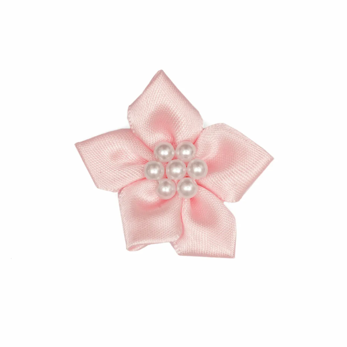 Pale Pink Satin Star with Pearls (Pack of 20)