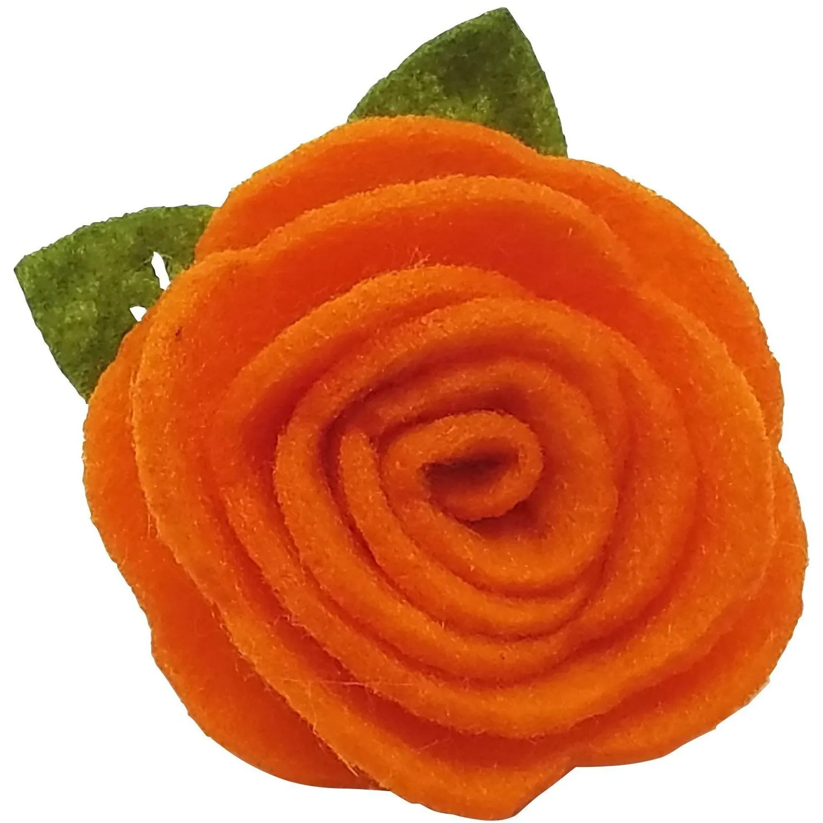 Peach 1.5" Felt Flower Rose Clip