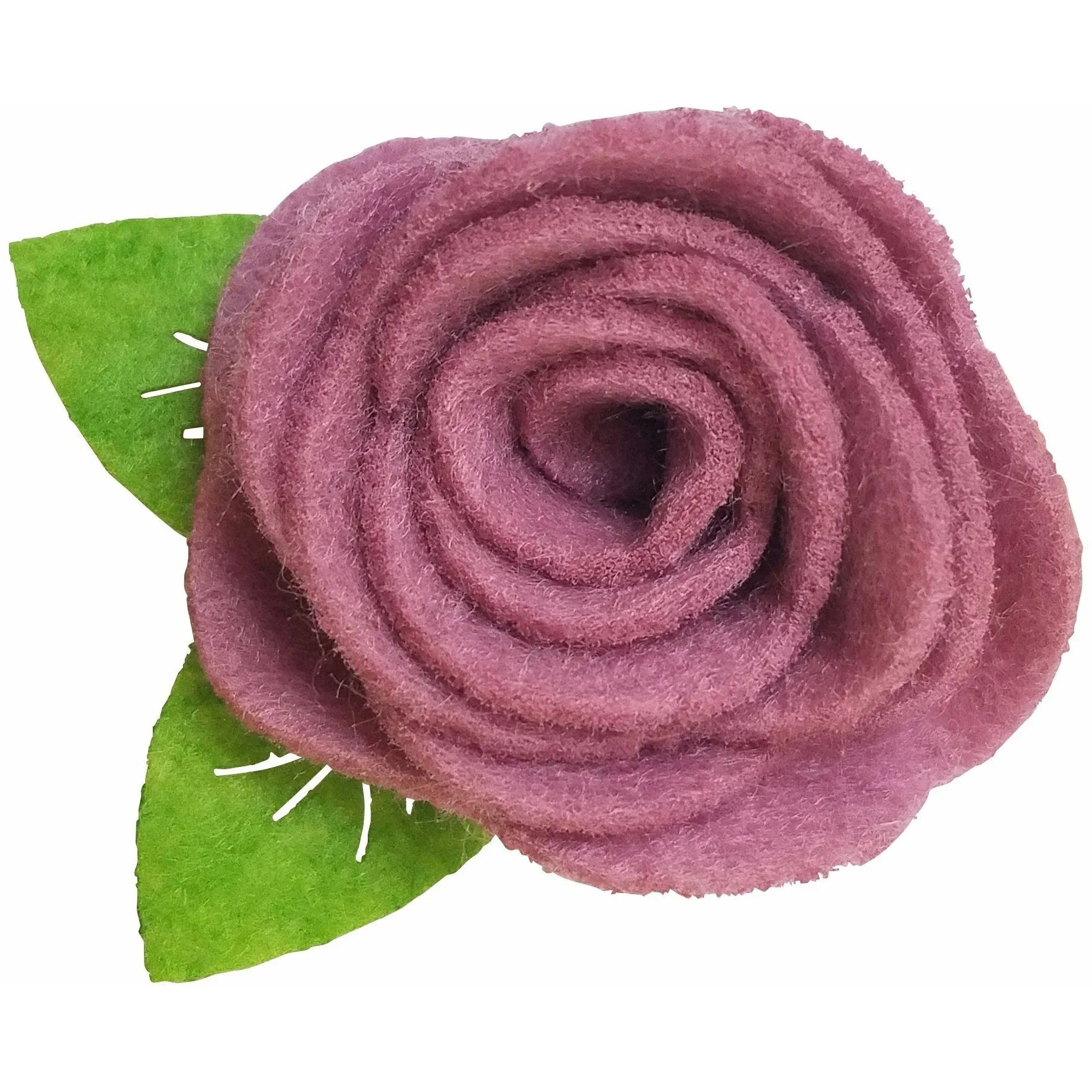 Peach 1.5" Felt Flower Rose Clip