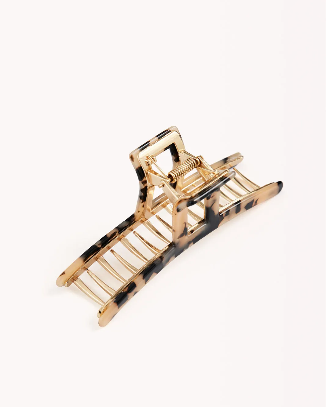 RESIN METAL CLAW CLIP - BLONDE TORT-GOLD