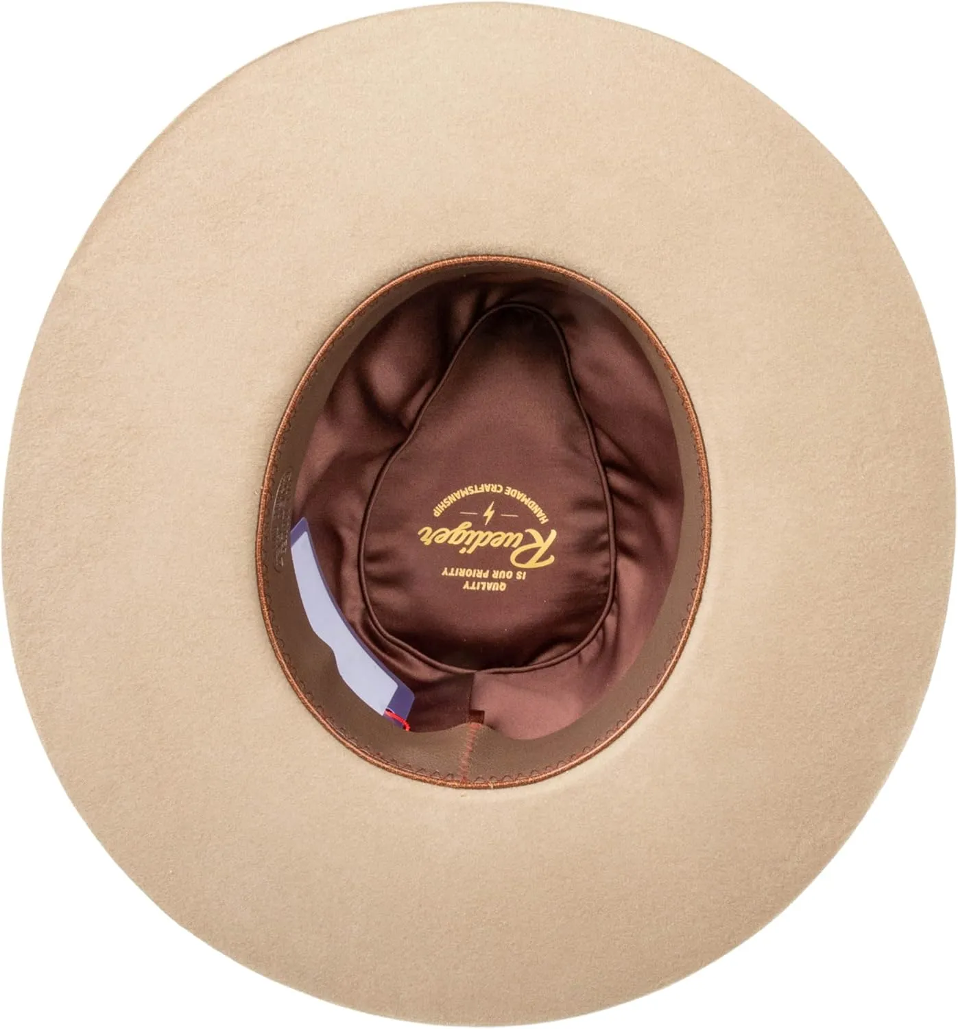 RUEDIGER Retro Wide Brimmed Stiff Fedora Men's and women's Hats,100% Wool Classic Felt Hat,Distressed/Burned Handmade