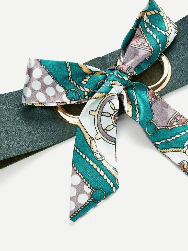 Scarf Bow Front PU Belt