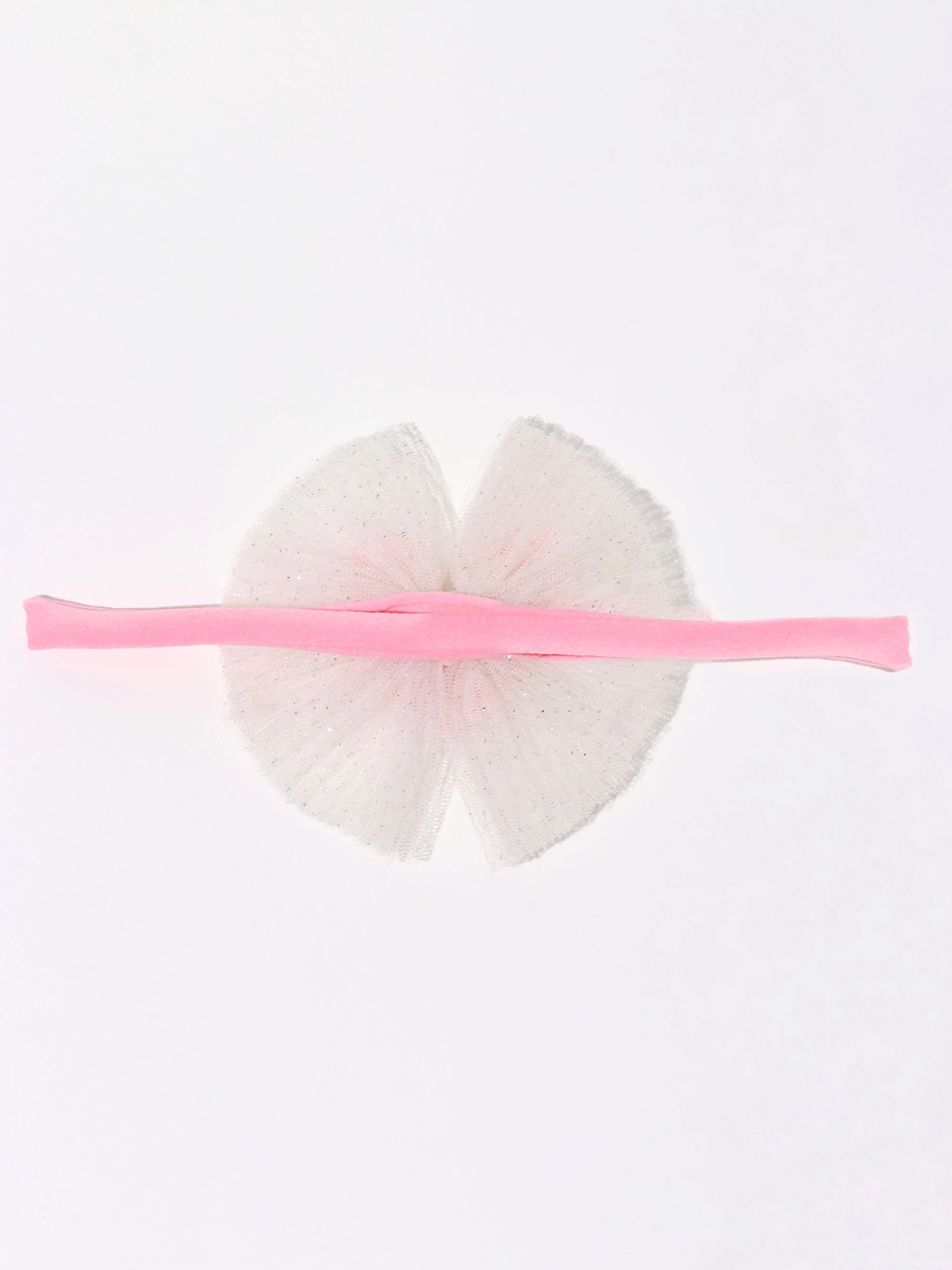 Sequined Heart Tulle Bow Headband- Multi Colored