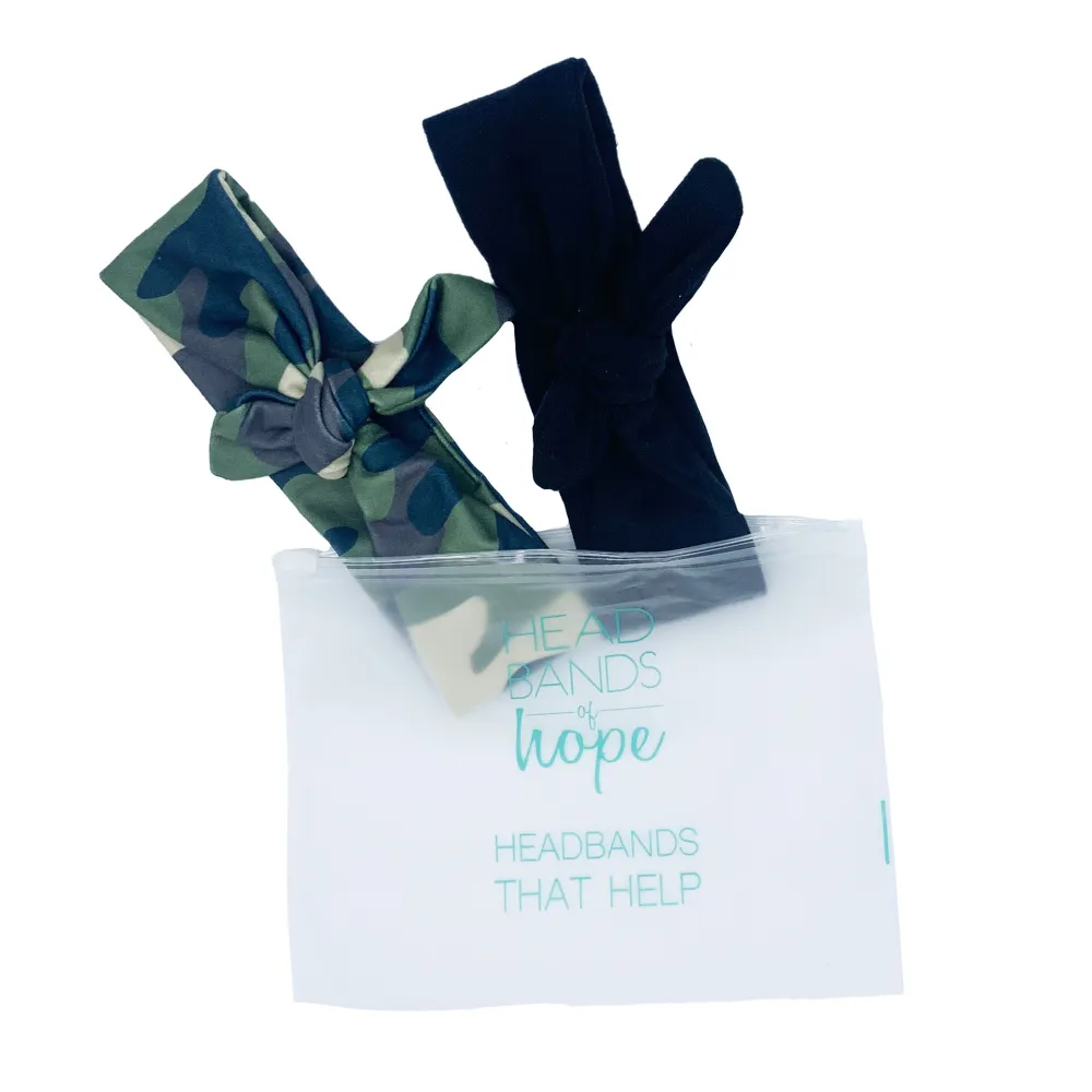 Set of 2 Knotted: Camo   Black