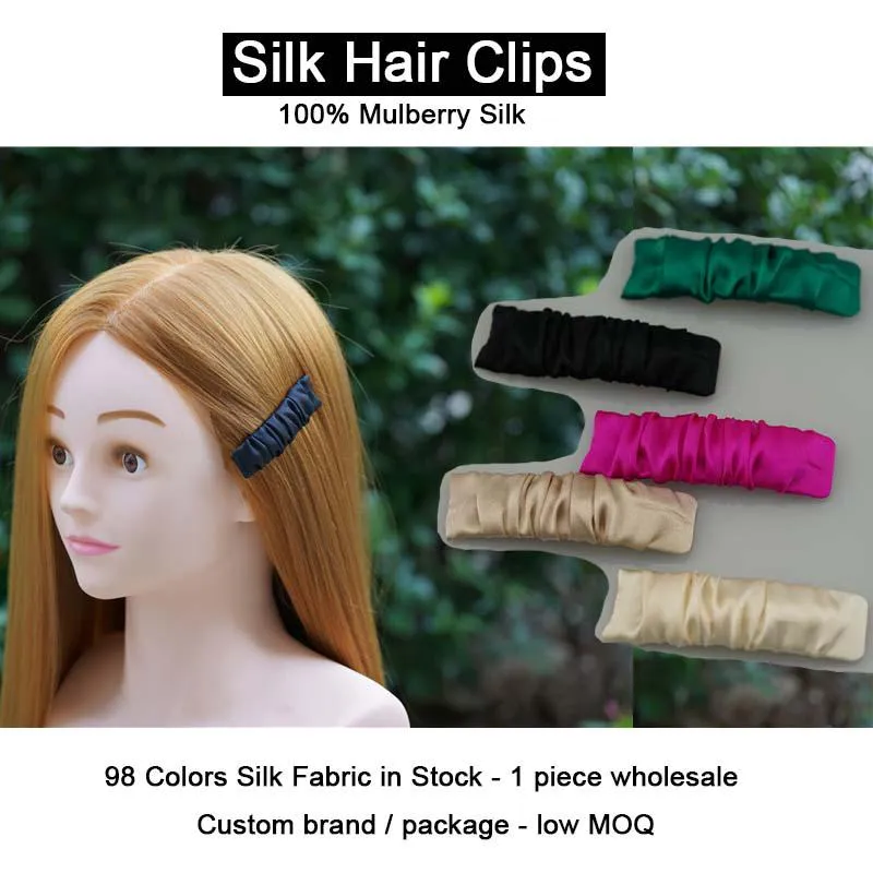 Silk hair clips - custom brand