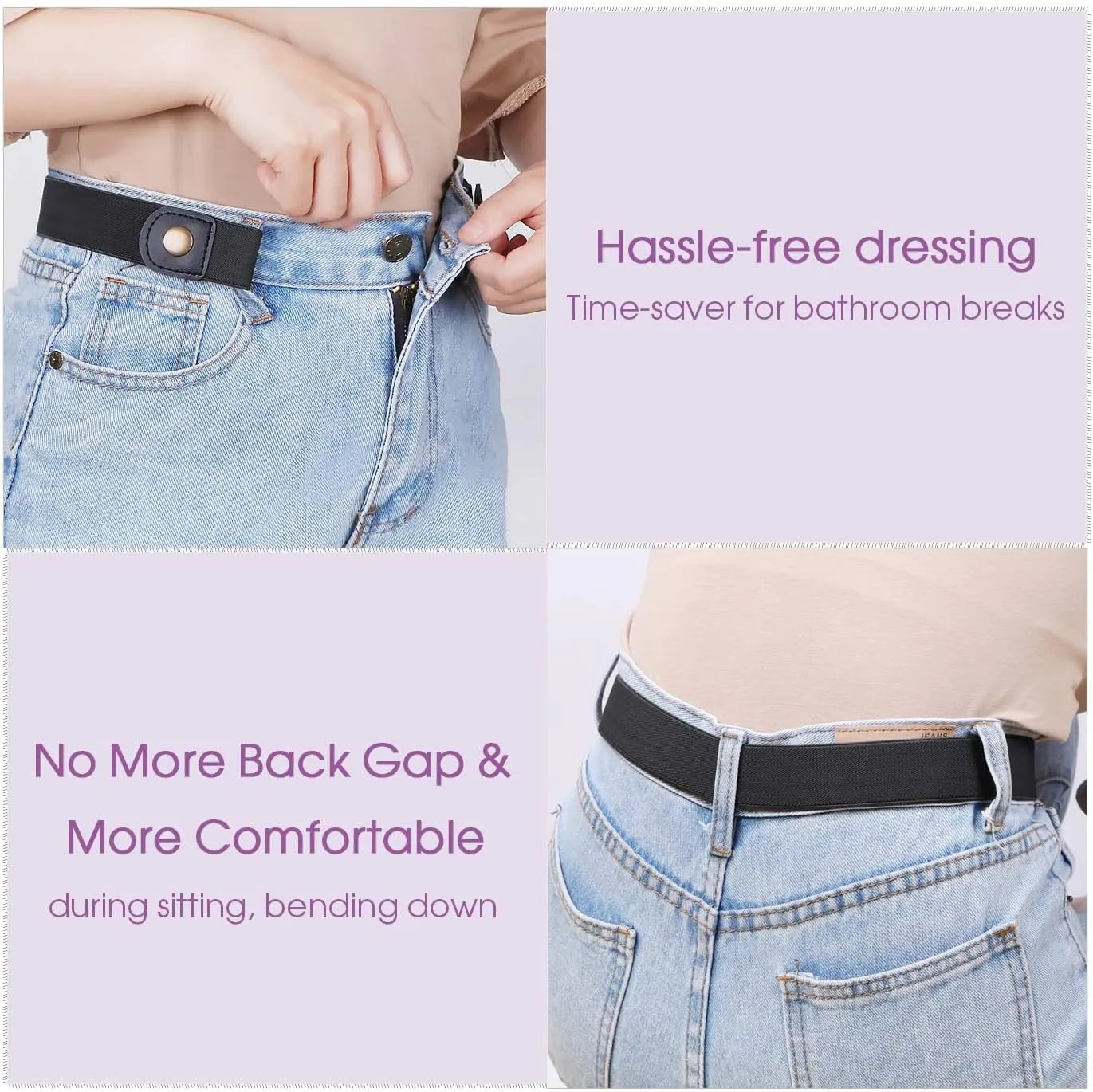 SUOSDEY No Buckle Invisible Stretch Belts for Men/Women Belt for Jeans pants No Hassle,No Bugle