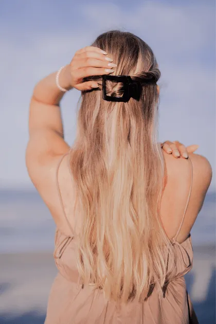 Teleties Square Flat Jet Black Hair Clip
