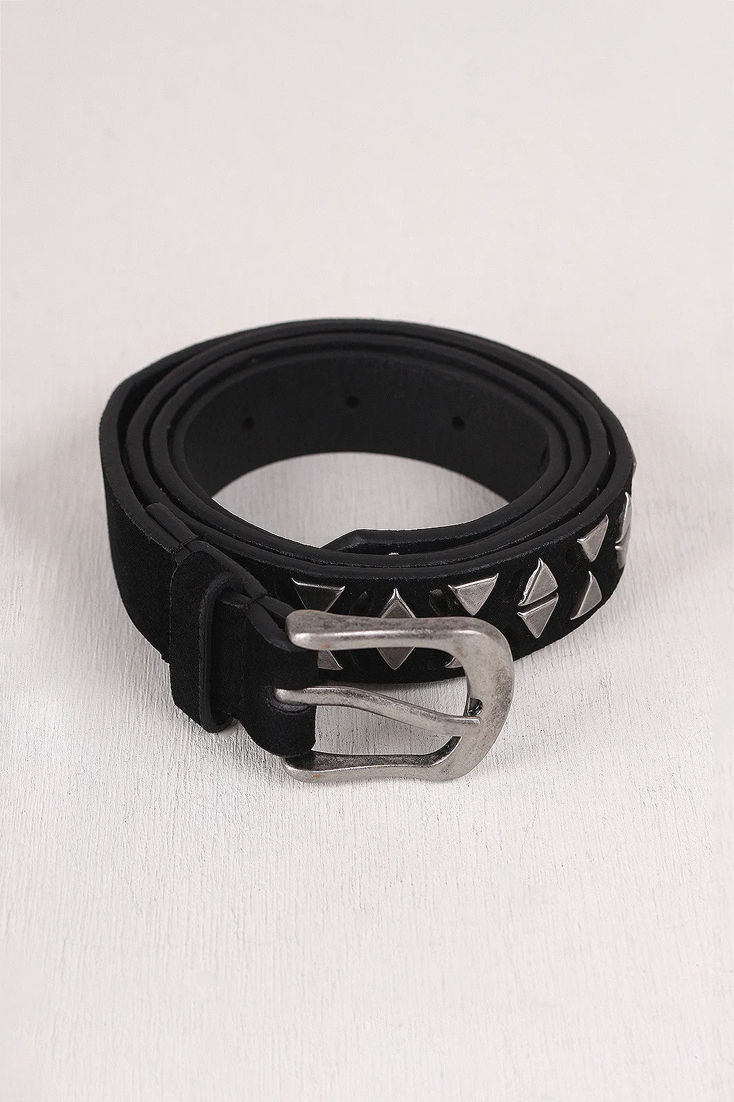 Triangles and Cut Outs Vegan Suede Belt