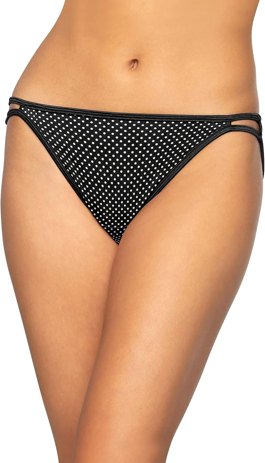 Vanity Fair Women's Illumination String Bikini Panties, Silky Stretch & Satin Trim
