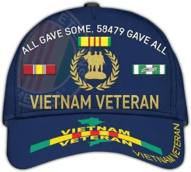 Vietnam Veteran Hats for Men All Gave Some Veterans Cap Proud US Veteran Dad Patriotic Hats Military Cap Gifts Vietnam Vets