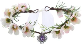 Vivivalue Women Flower Crown Girl Flower Headband Floral Headpiece Halo Wedding Party Photos