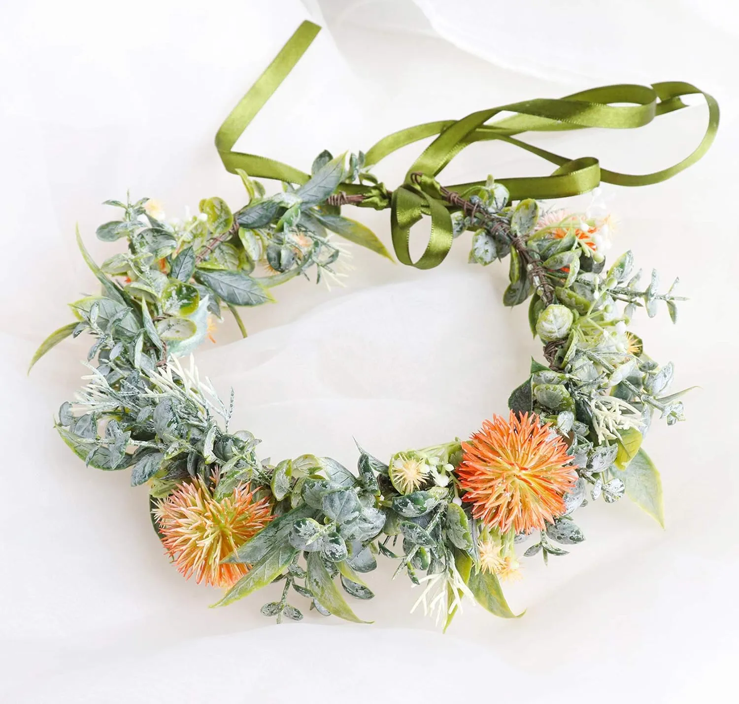 Vivivalue Women Flower Crown Girl Flower Headband Floral Headpiece Halo Wedding Party Photos