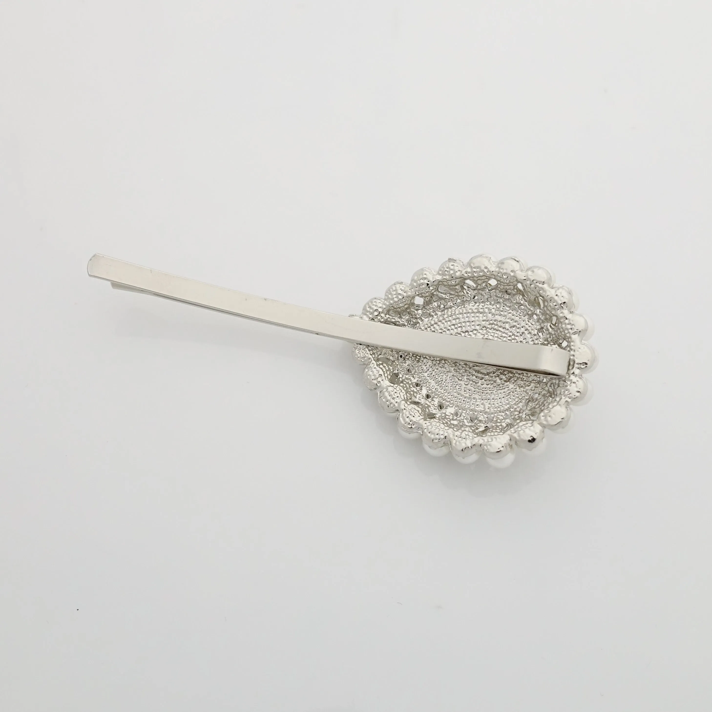 water drop shape pearl rhinestone decorated hair clip for women