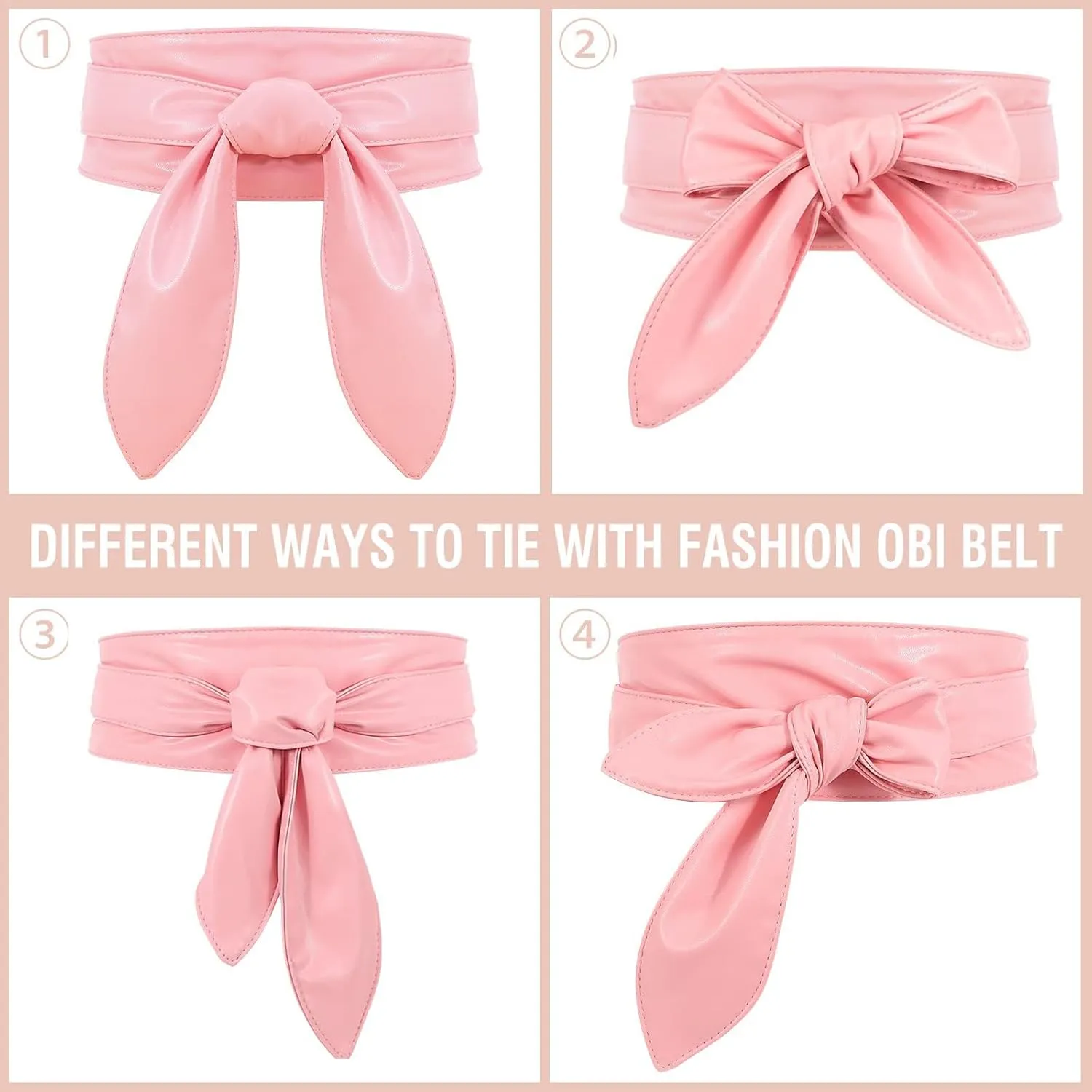 Womens Obi Belt Fashion Leather Wrap Wide Cinch Belt Corset Tie Waistband for Dress